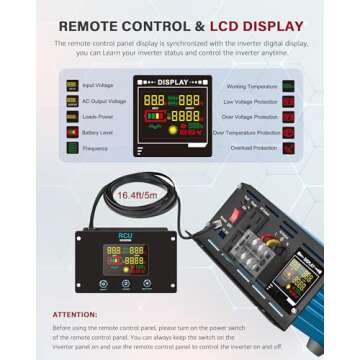 LCYMW 3000 Watt Inverter Pure Sine Wave DC 12V to 110V AC Power Inverters with 3 AC Charger Outlets, Car Inverter Solar Power Inverters for Vehicles Home with LCD Display and 2.4A USB Charging Ports