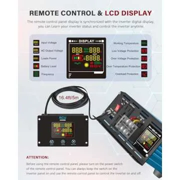LCYMW 3000 Watt Inverter Pure Sine Wave DC 12V to 110V AC Power Inverters with 3 AC Charger Outlets, Car Inverter Solar Power Inverters for Vehicles Home with LCD Display and 2.4A USB Charging Ports