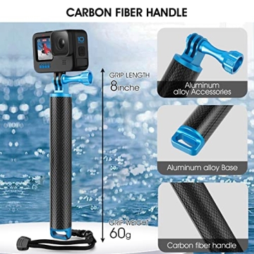 Carbon Fiber Waterproof Floating Hand Grip for GoPro