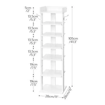 HOOBRO 7-Tier Vertical Shoe Rack for Organized Storage
