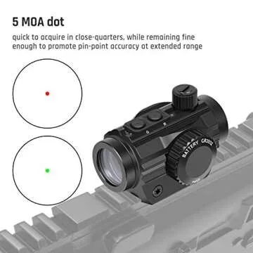 Feyachi RDS-36 1x22mm 5 MOA Red & Green Dot Sight Red & Green Dot Scope with 0.83” Riser Mount Absolute Co-Witness Height
