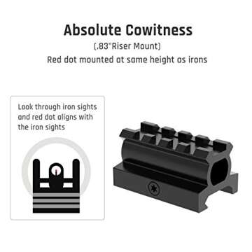Feyachi RDS-36 1x22mm 5 MOA Red & Green Dot Sight Red & Green Dot Scope with 0.83” Riser Mount Absolute Co-Witness Height