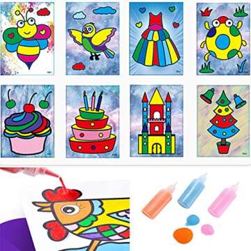 Fottaqqan 12 Pcs Art Sand,Colored Sand Kit,DIY Arts & Crafts Sand for Kids,Fine Sand for Wedding Decor,Painting,Children
