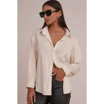 CHYRII Women's Textured Long Sleeve Blouse for Any Occasion
