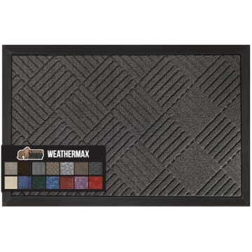 Gorilla Grip 100% Waterproof All-Season WeatherMax Doormat, 72x24 Runner, Durable Natural Rubber, St...