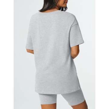 AUTOMET Womens 2 Piece Outfits Summer Sets Lounge Matching V Neck Tops 2024 Biker High Waist Shorts Spring Vacation Beach Cruise Trendy Sweatsuits