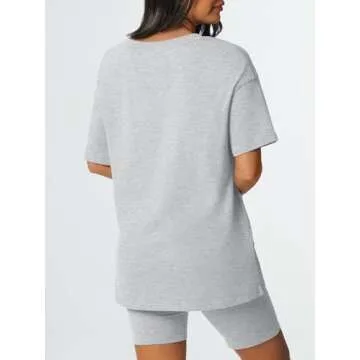 AUTOMET Womens 2 Piece Outfits Summer Sets Lounge Matching V Neck Tops 2024 Biker High Waist Shorts Spring Vacation Beach Cruise Trendy Sweatsuits