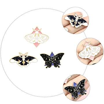 Generic Bride Jean Jacket 3Pcs Shaped Brooch Stoving Varnish Alloy Breastpin Chic Clothing Decor Denim Collar Backpack Badge Clothing Decoration Jewellery Brooch Pin for Woman Man Scarf Pin