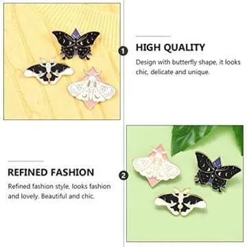 Generic Bride Jean Jacket 3Pcs Shaped Brooch Stoving Varnish Alloy Breastpin Chic Clothing Decor Denim Collar Backpack Badge Clothing Decoration Jewellery Brooch Pin for Woman Man Scarf Pin