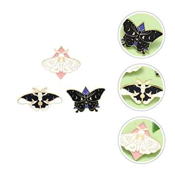 Generic Bride Jean Jacket 3Pcs Shaped Brooch Stoving Varnish Alloy Breastpin Chic Clothing Decor Denim Collar Backpack Badge Clothing Decoration Jewellery Brooch Pin for Woman Man Scarf Pin