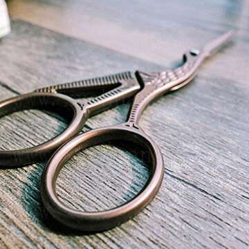Antique Sewing Scissors Small, Classic Stork Sharp Tip Detail Snip Scissors for Embroidery Home Office Arts Crafts DIY Supplies