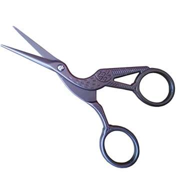 Antique Sewing Scissors Small, Classic Stork Sharp Tip Detail Snip Scissors for Embroidery Home Office Arts Crafts DIY Supplies