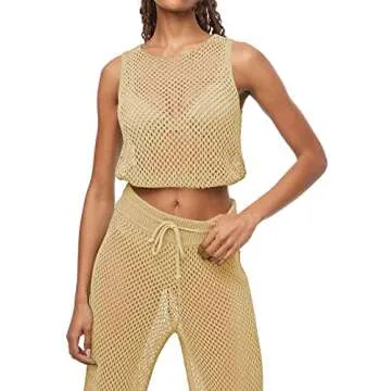 Summer Crochet Swimsuit Cover Up Set for Women