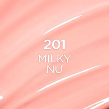 L'Oreal Paris Plump Ambition Hyaluron Lip Oil, 24 HR Lip Gloss with Hyaluronic Acid, Volumizing Formula with Glass-Like Shine, Milky Nu 201, 0.16 Fl Oz