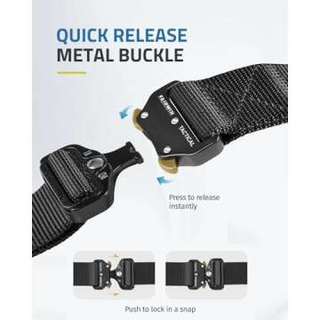 FAIRWIN Tactical Belts for Men, Military Style Webbing Riggers Web Gun Belt with Heavy-Duty Quick-Re...