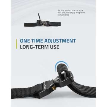 FAIRWIN Tactical Belts for Men, Military Style Webbing Riggers Web Gun Belt with Heavy-Duty Quick-Release Metal Buckle (M 36"-42"), Black