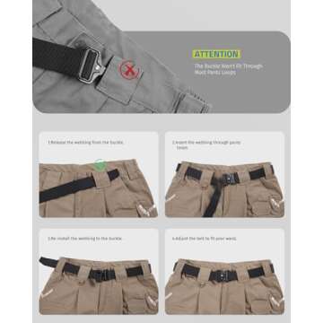 FAIRWIN Tactical Belts for Men, Military Style Webbing Riggers Web Gun Belt with Heavy-Duty Quick-Release Metal Buckle (M 36"-42"), Black