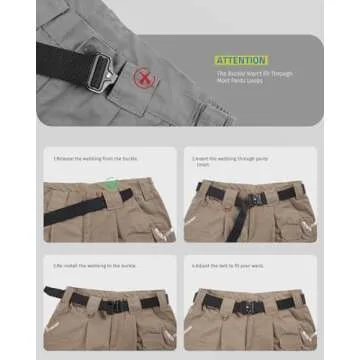 FAIRWIN Tactical Belts for Men, Military Style Webbing Riggers Web Gun Belt with Heavy-Duty Quick-Release Metal Buckle (M 36"-42"), Black