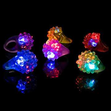LED Light Up Jelly Rubber Rings - Party Fun for All Ages