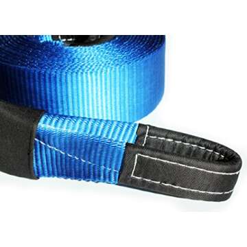 Trailhead Heavy Duty 3" x 30' Tow Recovery Strap, 30,000 Lb Breaking Strength with Adjustable Protective Sleeves, Reinforced Ends and Reusable Storage Strap - Ideal for Vehicle Recovery & Towing