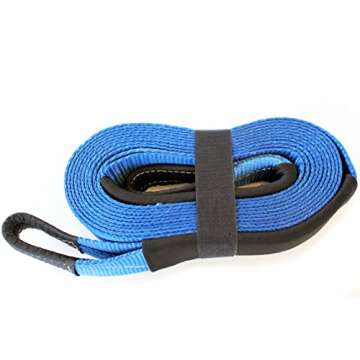 Trailhead Heavy Duty 3" x 30' Tow Recovery Strap, 30,000 Lb Breaking Strength with Adjustable Protective Sleeves, Reinforced Ends and Reusable Storage Strap - Ideal for Vehicle Recovery & Towing