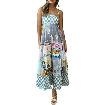 Women Cute Print Maxi Cami Dress for All Occasions