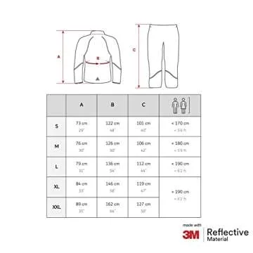 Salzmann 3M Water Resistant Rain Suit - Reflective Rain Coat and Rain Pants - Made with 3M Scotchlite Reflective Material