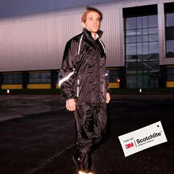Salzmann 3M Water Resistant Rain Suit - Reflective Rain Coat and Rain Pants - Made with 3M Scotchlite Reflective Material