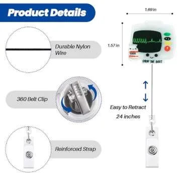 Drop The Beat Badge Reel, Funny ER ICU Nurse Badge Reel, Retractable RN Nurse Badge Holder, Cardiac Badge Reel, Nursing Student ID Badge Clip, CNA MA Medical Worker Nurse Accessories for Work