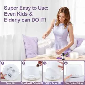 Diffusers For Essential Oils Large Room 500ML+6 Oil Set, Bluetooth Speaker+Remote+8 RGB Lights Essentail Oil Diffuser Large Room, Easy To Use & 23Db Quiet Oil Diffuser Large Room, Diffusers for Home