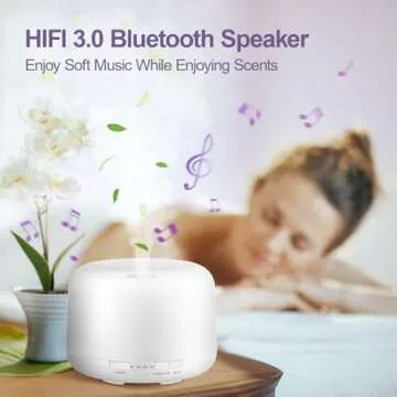 Diffusers For Essential Oils Large Room 500ML+6 Oil Set, Bluetooth Speaker+Remote+8 RGB Lights Essentail Oil Diffuser Large Room, Easy To Use & 23Db Quiet Oil Diffuser Large Room, Diffusers for Home