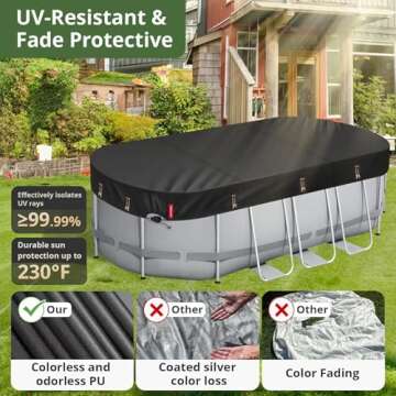 QH.HOME Ultimate Windproof Oval Pool Cover for Summer Protection