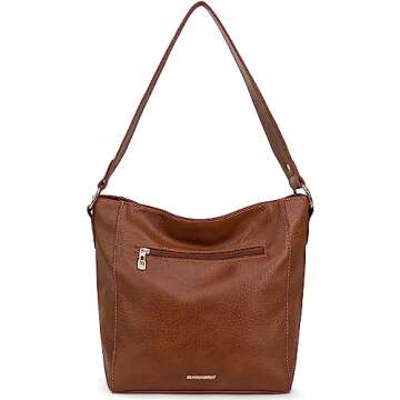 Montana West Purses for Women Vegan Leather Shoulder Purses and Handbags Hobo Bags for Women MWC-070BR