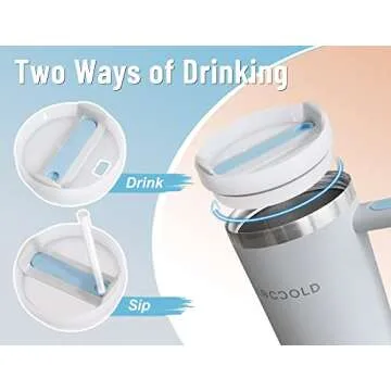 DLOCCOLD 40 oz Stainless Steel Tumbler with Handle