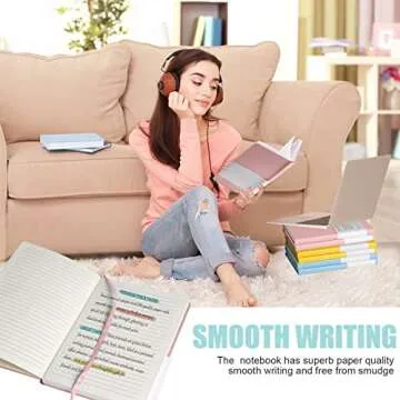 Stylish EMOMAS Lined Journal Notebook - 160 Pages, Pink