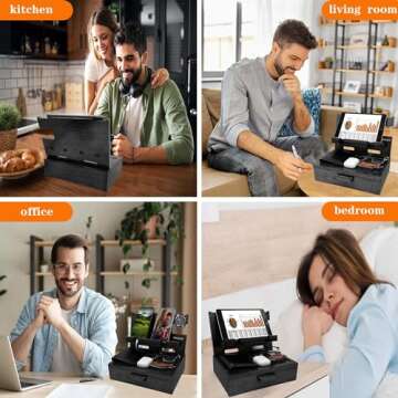 VEIYAILU Gifts for Him Husband Boyfriend Son Men Nightstand Organizer Wood Phone Docking Station Gift Ideas for Father's Day, Christmas, and Valentine's Day (Black)