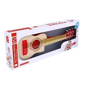 Hape Kid's Flame First Musical Guitar| 26 Inch Musical Instrument with Vibrant Sound and Tunable Nylon Strings, Red