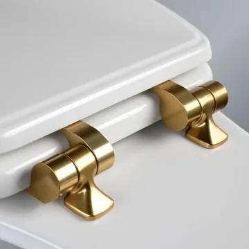 Stylish Mayfair Benton Toilet Seat with Gold Hinges