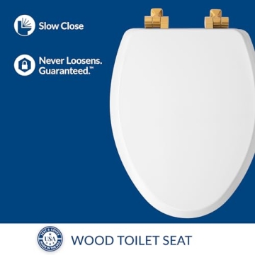 Stylish Mayfair Benton Toilet Seat with Gold Hinges