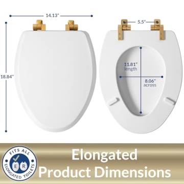 Stylish Mayfair Benton Toilet Seat with Gold Hinges