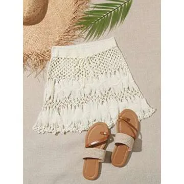 Cute High Waisted Crochet Beach Skirt for Summer Fun