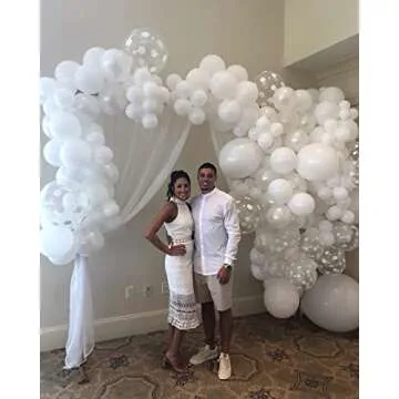White Balloons 110Pcs White Balloon Garland Arch Kit 5/10/12/18 Inch Matte Latex White Balloons Different Sizes as Baby Shower Balloons Birthday Balloons Wedding Christmas Balloons Party Decorations
