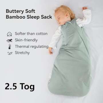 Ultra Soft Bamboo Sleep Sack for Babies - 6-12 Months, 2.5 Tog, Winter Warmth