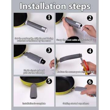 Upgraded Silicone Pan Handle Sleeve - Multipurpose Cast Iron Handle Cover for Pots and Pans, Heat-Resistant and Non-Slip, Easy to Install and Clean (2pcs Medium)