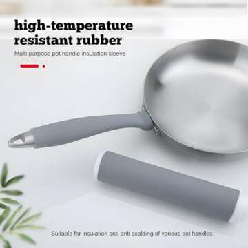 Upgraded Silicone Pan Handle Sleeve - Multipurpose Cast Iron Handle Cover for Pots and Pans, Heat-Resistant and Non-Slip, Easy to Install and Clean (2pcs Medium)