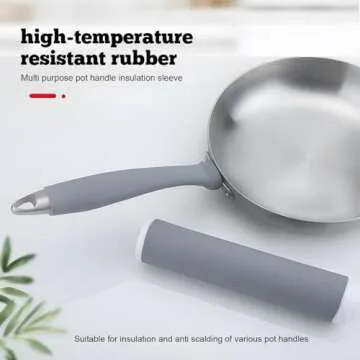 Upgraded Silicone Pan Handle Sleeve - Multipurpose Cast Iron Handle Cover for Pots and Pans, Heat-Resistant and Non-Slip, Easy to Install and Clean (2pcs Medium)