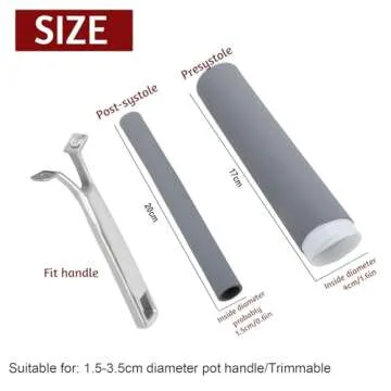 Upgraded Silicone Pan Handle Sleeve - Multipurpose Cast Iron Handle Cover for Pots and Pans, Heat-Resistant and Non-Slip, Easy to Install and Clean (2pcs Medium)