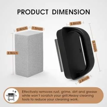 AWEASROY Heavy Duty Grill Cleaner, Grill Cleaning Bricks with Handle, Pumice Griddle Cleaning Stone Removing Stains for BBQ, Swimming Pool, Sink(4 Pack)