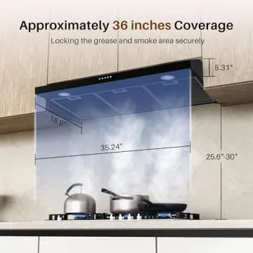 FIREGAS 36 Inch Under Cabinet Range Hood - Sleek & Efficient