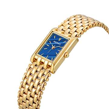 BERNY Gold Watches for Women Ladies Wrist Quartz Watches Stylish Adjustable Timepiece